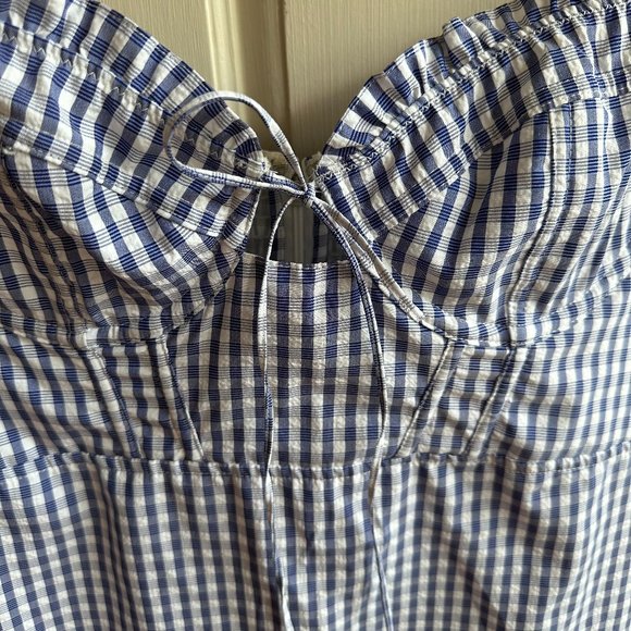 Urban Outfitters Blue & White Gingham Mini Dress Size L - Picture 7 of 10